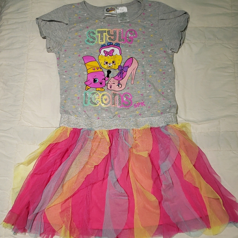 Short-Sleeved Shopkins Dress (Girls Size L, 10/11)